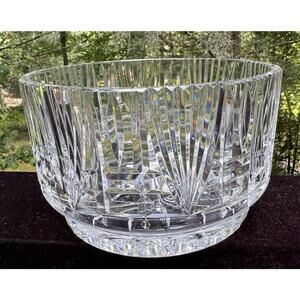 Lead Crystal Bowl Cut Glass Violetta Pineapple Design Cut Lines HEAVY! -OS5